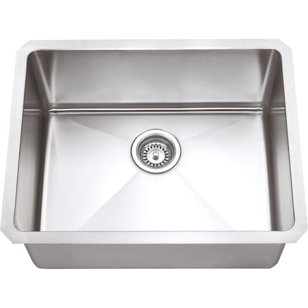 Hardware Resources 23" Lx18" Wx10" D Undermount 16 Gauge Handmade Stainless Steel Single Bowl Sink HMS175